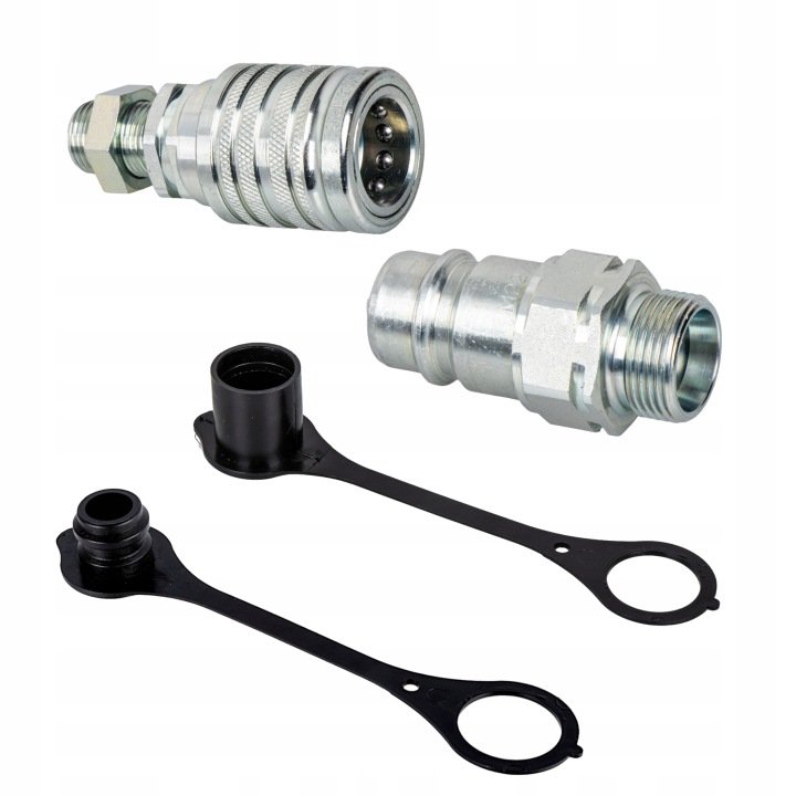 Szybkozłącze Euro gniazdo long M18x1,5 + wtyczka M18x1,5 + osłony czarne