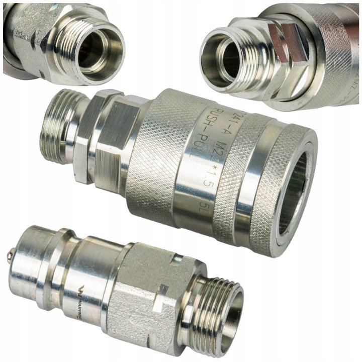 Szybkozłącze hydrauliczne EURO M22 z eliminatorem ciśnienia Waryński