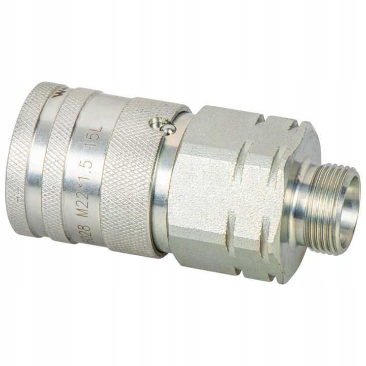 Szybkozłącze hydrauliczne suchoodcinające gniazdo M22x1.5 15L Waryński