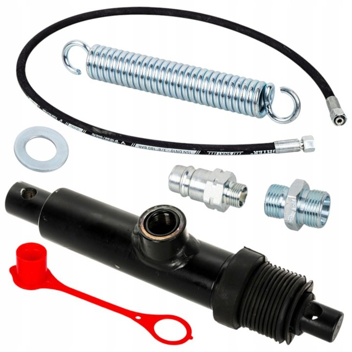 Zestaw Siłownik hydrauliczny UNIA BRZEG + sprężyna + wąż gotowy zestaw
