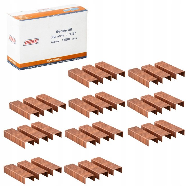 Zszywki-do-zamykania-kartonow-35x22mm-1500szt-miedziowane-Omer Zszywki do zamykania kartonów 35x22mm 1500szt. miedziowane Omer