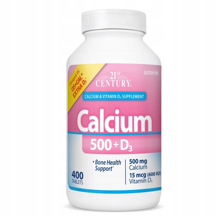 21st Century Calcium 500 + Extra D3 - Wapń + D3 90 tabletek