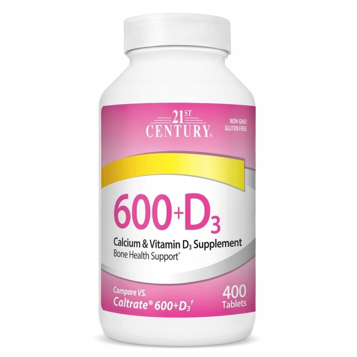 21st Century Calcium 600mg + D3 - Wapń + Witamina D3 75 tabletek