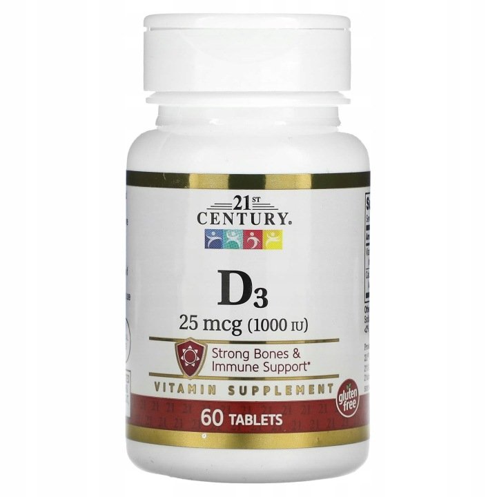 21st Century, D3, 25 µg (1000 j.m.), 60 tabletek