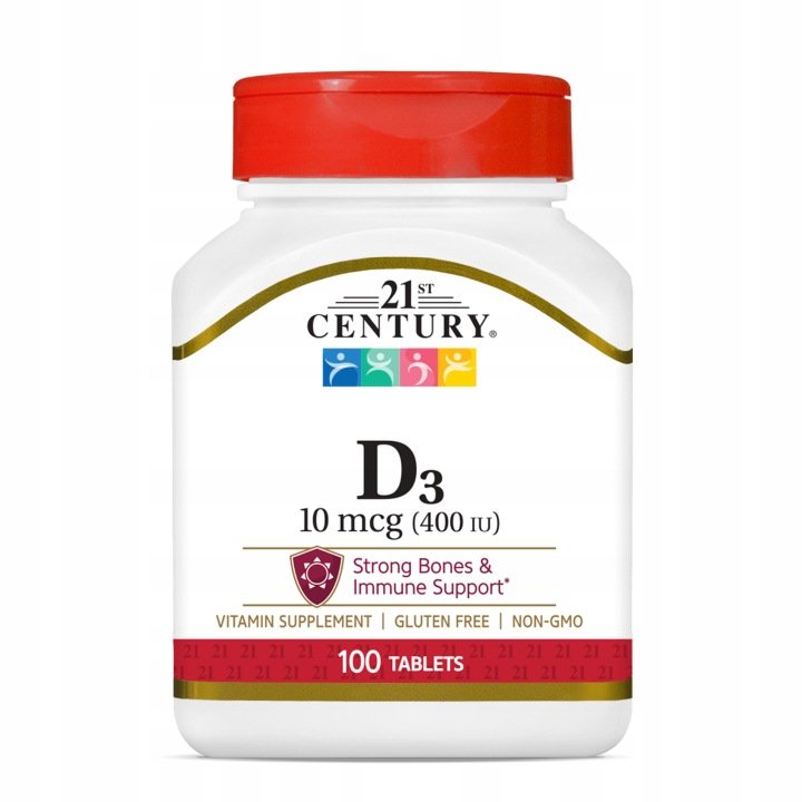 21st Century Vitamin D3 10mcg (400IU) - Tabs - Witamina D 100 tabs