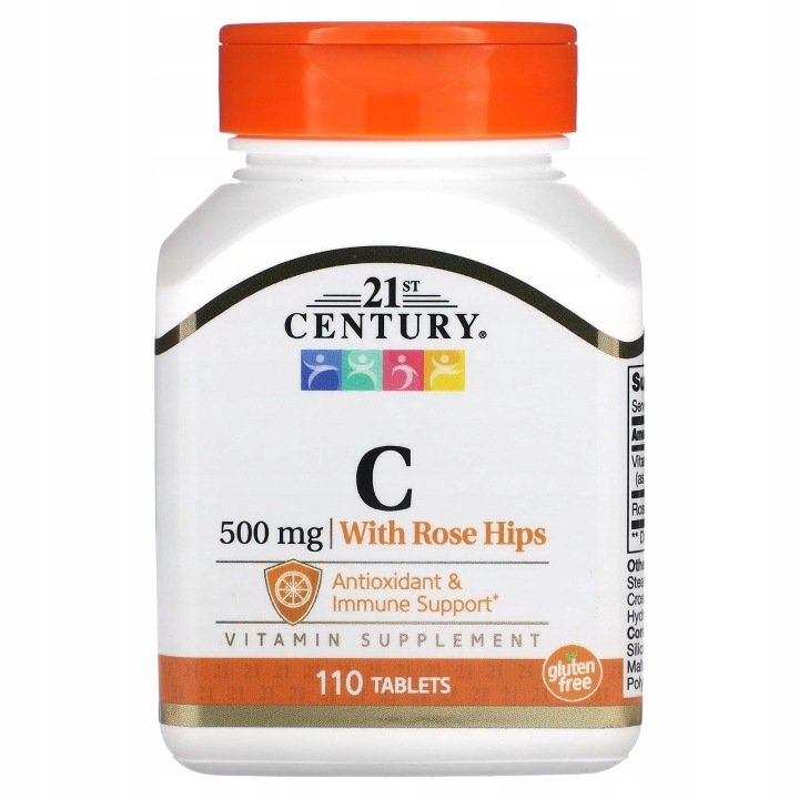 21st-Century-Witamina-C-z-owocami-dzikiej-rozy-500-mg-110-tabletek 21st Century, Witamina C z owocami dzikiej róży, 500 mg, 110 tabletek
