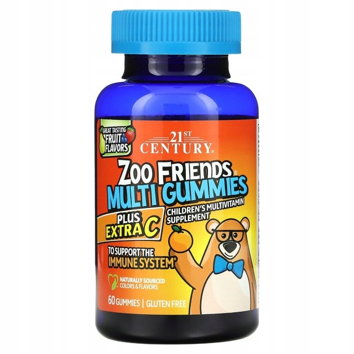 21st-Century-Zoo-Friends-Multi-Gummies-Plus-Extra-C-Great-Tasting-Fruit 21st Century, Zoo Friends Multi Gummies, Plus Extra C, Great Tasting Fruit,