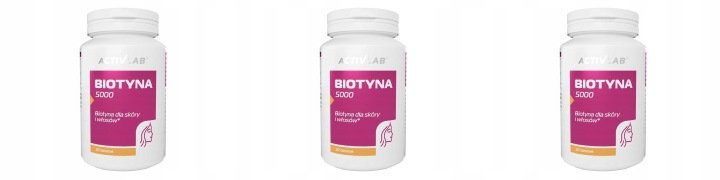 3x 30tabletek ACTIVLAB Biotyna 5000 KARTON