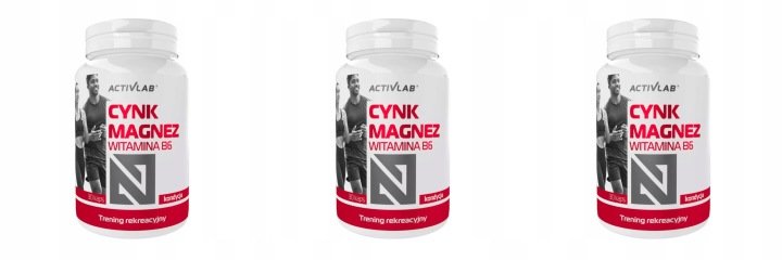 3x 30tabletek ACTIVLAB Cynk Magnez Witamina B6 KARTON