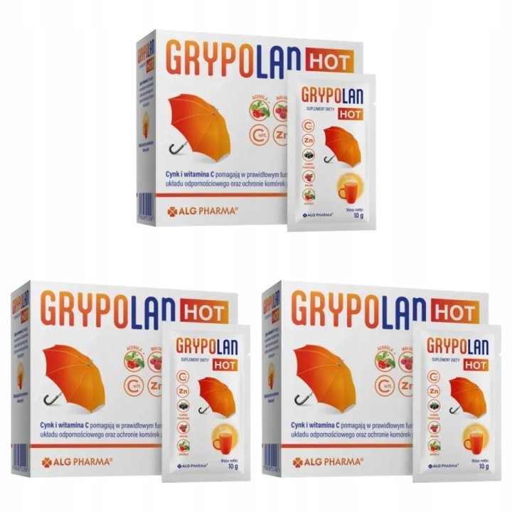 3x-Grypolan-HOT-10-saszetek-x-10-g 3x Grypolan HOT, 10 saszetek x 10 g