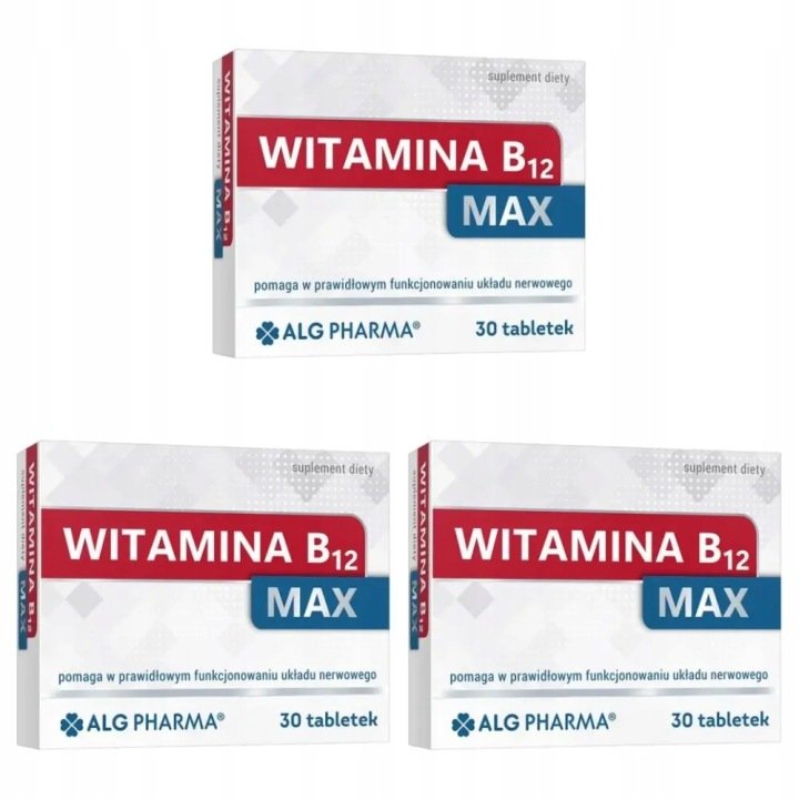 3x-Witamina-B12-Max-30-tabletek 3x Witamina B12 Max, 30 tabletek