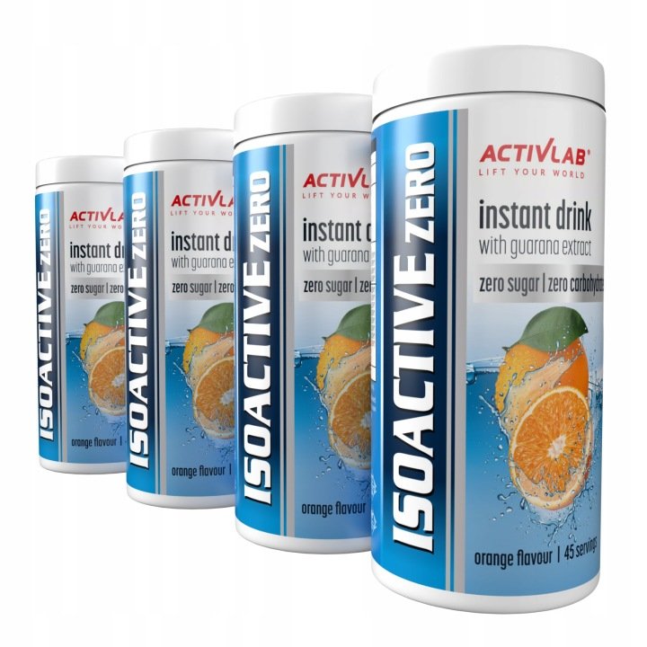 4-x-Isoactive-ZERO-Elektrolity-BEZ-CUKRU-POMARANCZA-GUARANA 4 x Isoactive ZERO Elektrolity BEZ CUKRU POMARAŃCZA GUARANA