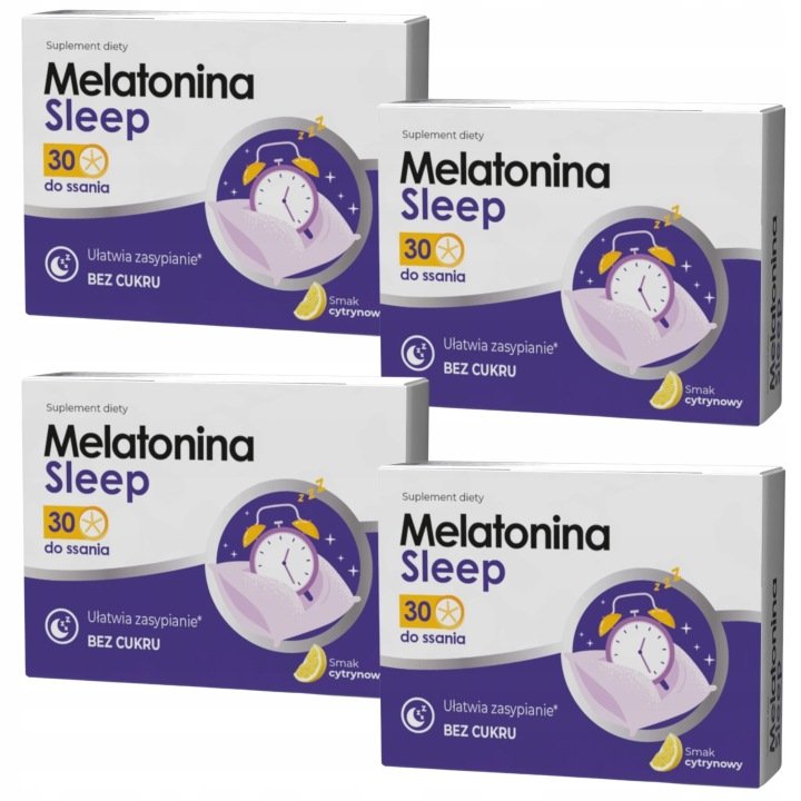 4x-Melatonina-Sleep-ATF-Foods-30-tabletek-do-ssania-smak-cytrynowy 4x Melatonina Sleep ATF Foods 30 tabletek do ssania smak cytrynowy