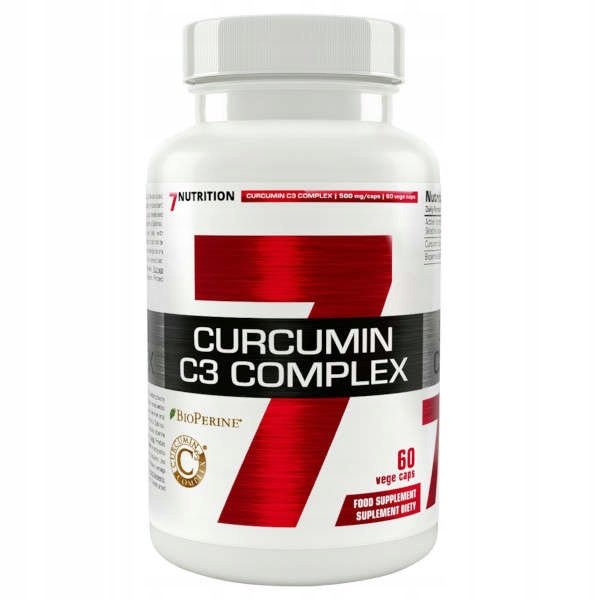 7NUTRITION-KURKUMA-CURCUMIN-C3-COMPLEX-500-MG-60KAPS-TRAWIENIE-ANTYOKSYDANT 7NUTRITION KURKUMA CURCUMIN C3 COMPLEX 500 MG 60KAPS TRAWIENIE ANTYOKSYDANT