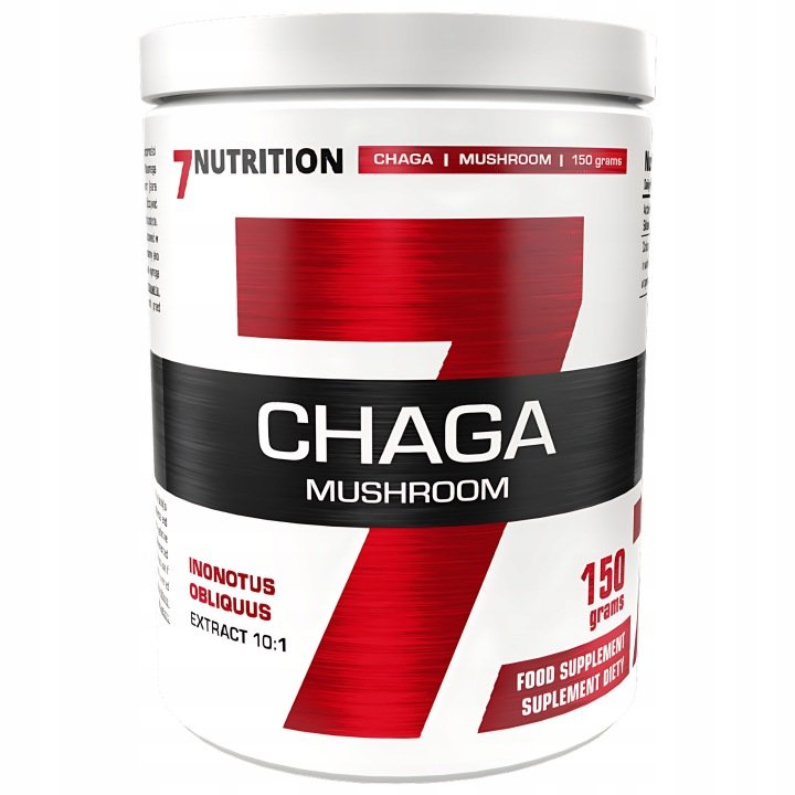 7Nutrition-Chaga-Mushroom-150g-Odpornosc-Witalnosc-Blyskoporek 7Nutrition Chaga Mushroom 150g Odporność Witalność Błyskoporek