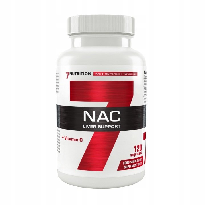7Nutrition-NAC-120caps-N-acetylo-L-cysteina-Witamina-C-Detoks-Watroba 7Nutrition NAC 120caps N-acetylo L-cysteina Witamina C Detoks Wątroba