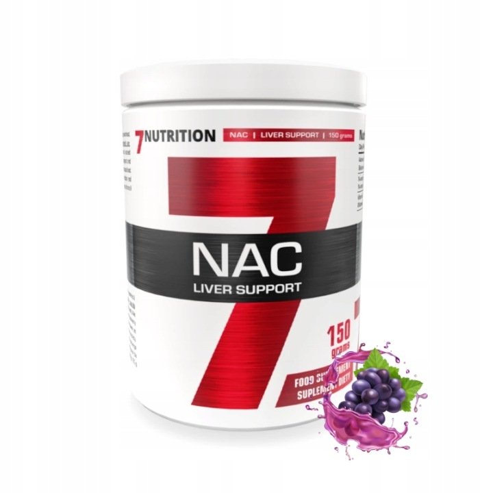 7Nutrition-NAC-150g-N-acetylo-L-cysteina-Proszek-Winogrono-Detoks-Watroba 7Nutrition NAC 150g N-acetylo L-cysteina Proszek Winogrono Detoks Wątroba