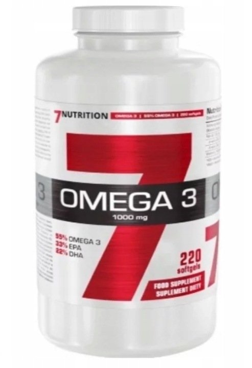 7Nutrition-Omega3-1000mg-EPA-DHA-tluszcze-odpornosc-220-softgel 7Nutrition Omega3 1000mg EPA DHA tłuszcze odporność 220 softgel