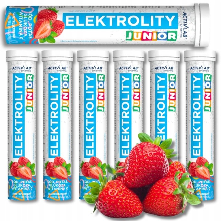 7x-Elektrolity-JUNIOR-ActivLab-20-tab-musujacych-dla-dzieci-3-TRUSKAWKA 7x Elektrolity JUNIOR ActivLab 20 tab. musujących dla dzieci 3+ TRUSKAWKA