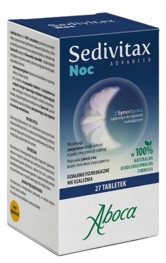 ABOCA Sedivitax Advanced Noc wspomaga zasypianie poprawia sen 27 tabletek