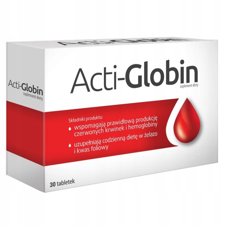 ACTI-GLOBIN żelazo witaminy kwas foliowy Aflofarm 30 tabletek