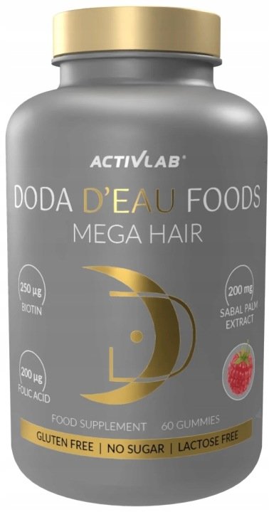 ACTIVLAB DODA D'EAU FOODS MEGA HAIR GUMMIES 60szt ŻELKI BIOTYNA POKRZYWA