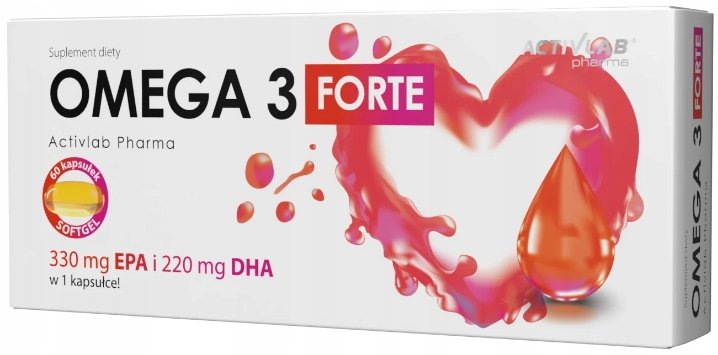 ACTIVLAB OMEGA 3 FORTE Z WITAMINĄ E kwasy tłuszczowe EPA DHA 60 kapsułek