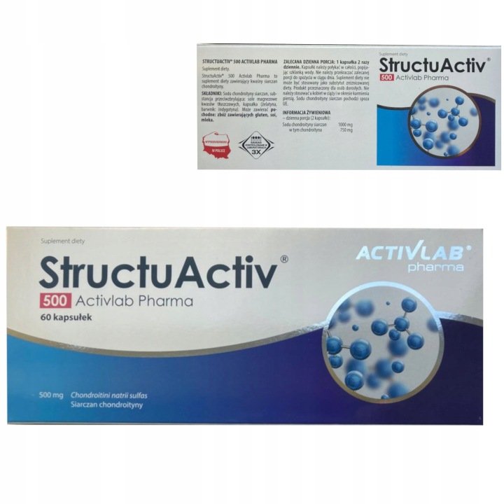 ACTIVLAB STRUCTUACTIV 500 60 k. SIARCZAN CHONDROITYNY STAWY CHRZĄSTKI KOŚCI