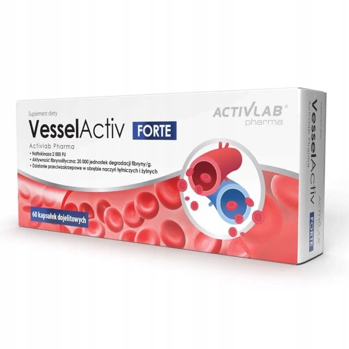 ACTIVLAB VESSELACTIVE FORTE NATTOKINAZA UKŁAD KRĄŻENIA ZAKRZEPICA 60 CAPS