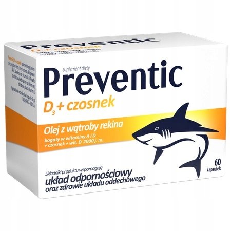 AFLOFARM-Preventic-D3-olej-z-watroby-rekina-czosnek-witamina-D3-2000-60-kap AFLOFARM Preventic D3 olej z wątroby rekina czosnek witamina D3 2000 60 kap
