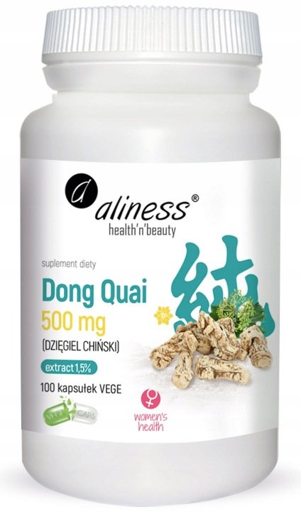 ALINESS Dong Quai 500mg (Dzięgiel chiński, Układ moczowy) 100 Kapsułek wege