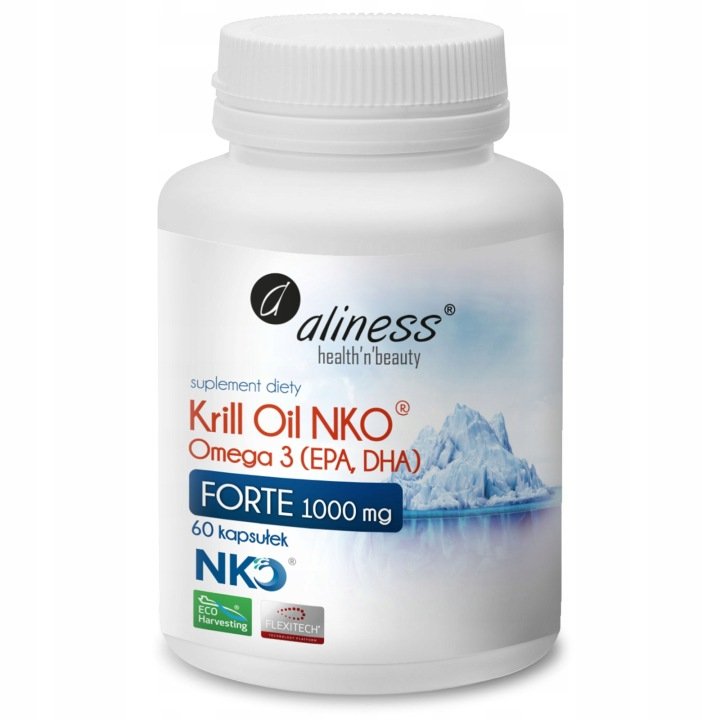 ALINESS Krill Oil Omega 3 1000 mg FORTE z Astaksantyną 60 kapsułek