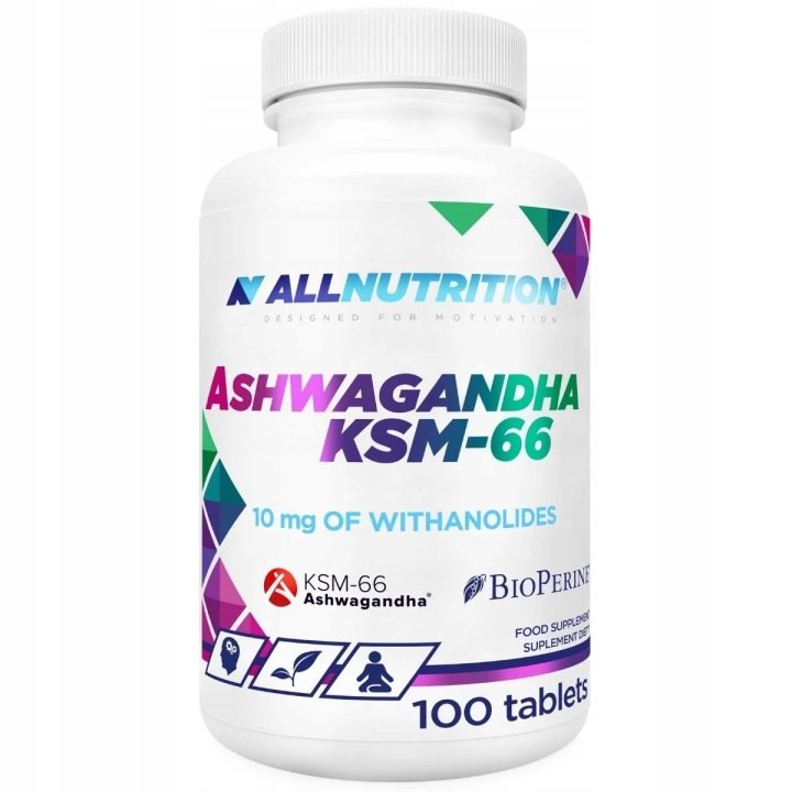 ALLNUTRITION-ASHWAGANDHA-KSM-66-100TAB-PAMIEC-STRES-NERWY-KONCENTRACJA-SEN ALLNUTRITION ASHWAGANDHA KSM-66 100TAB PAMIĘĆ STRES NERWY KONCENTRACJA SEN