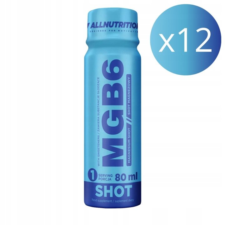 ALLNUTRITION-MGB6-SHOCK-SHOT-80ml-x12-ZESTAW-MAGNEZ-SKURCZ-ZMECZENIE-12-SZT ALLNUTRITION MGB6 SHOCK SHOT 80ml x12 ZESTAW MAGNEZ SKURCZ ZMĘCZENIE 12 SZT