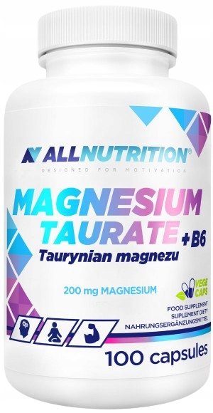 ALLNUTRITION-Magnesium-Taurate-B6-witamina-B-magnez-100-kapsulek ALLNUTRITION Magnesium Taurate + B6 witamina B magnez 100 kapsułek