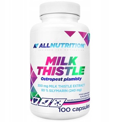 ALLNUTRITION OSTROPEST PLAMISTY MILK THISTLE 100 KAPSUŁEK EKSTRAKT WĄTROBA