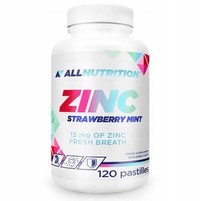 ALLNUTRITION-ZINC-120pastylek-TRUSKAWKOWA-MIETA ALLNUTRITION ZINC 120pastylek TRUSKAWKOWA MIĘTA