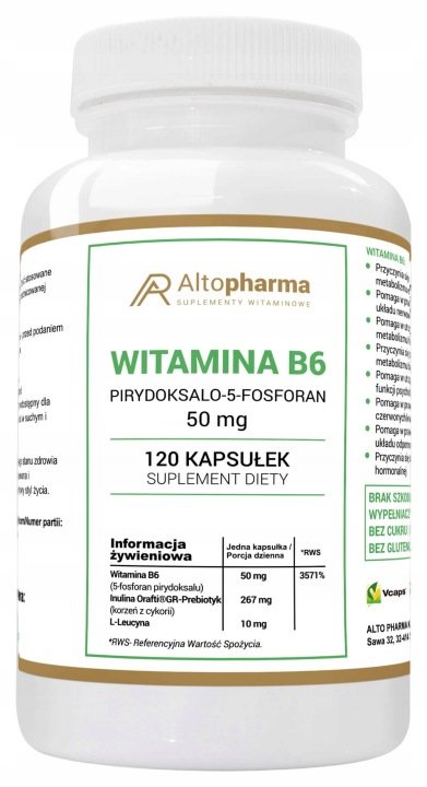 ALTO-PHARMA-Witamina-B6-P-5-P-50-mg-Inulina-Forma-Aktywna-120-kaps ALTO PHARMA Witamina B6 (P-5-P) 50 mg Inulina Forma Aktywna 120 kaps.