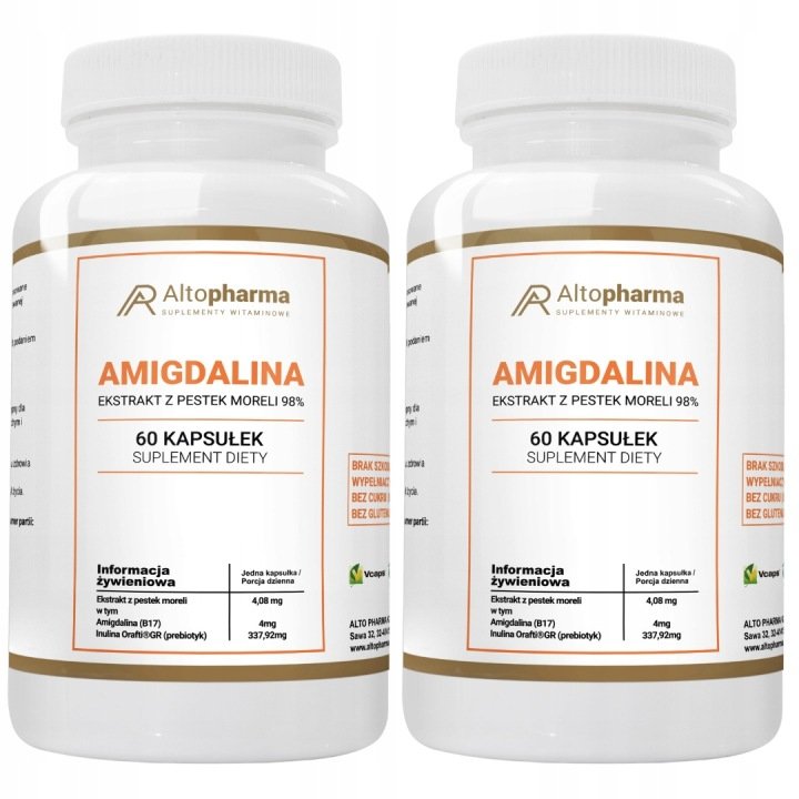 AMIGDALINA-1-1-GRATIS-Witamina-B17-4-mg-Ekstrakt-Pestki-Moreli-2-x-60-kap AMIGDALINA 1+1 GRATIS Witamina B17 4 mg Ekstrakt Pestki Moreli 2 x 60 kap