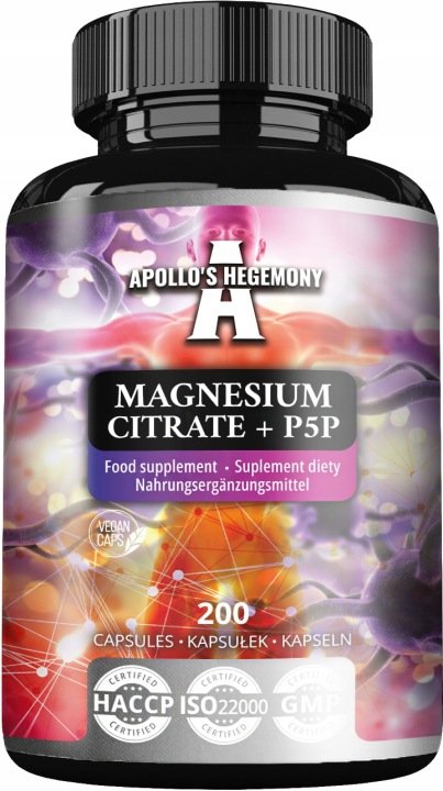APOLLO-S-HEGEMONY-Magnesium-Citrate-P5P-200-kaps-cytrynian-magnezu APOLLO'S HEGEMONY Magnesium Citrate + P5P 200 kaps. cytrynian magnezu