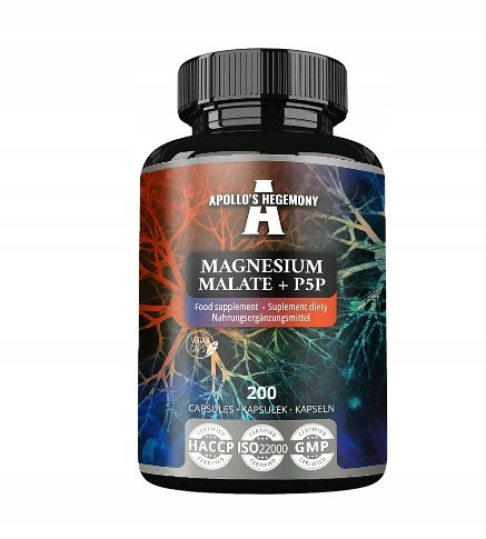 APOLLO-S-HEGEMONY-Magnesium-Malate-P5P-200-kap-Jablczan-magnezu-B6 APOLLO'S HEGEMONY Magnesium Malate +P5P 200 kap. Jabłczan magnezu + B6