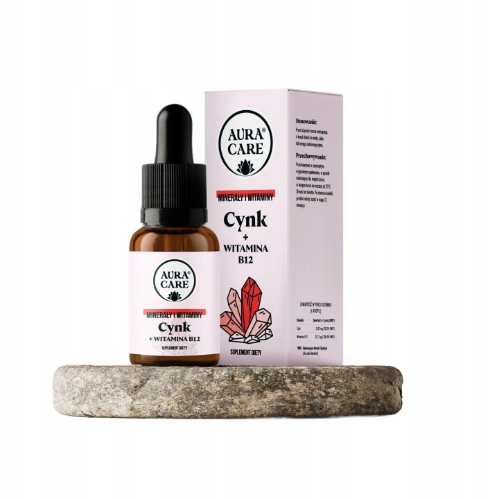 AURA CARE CYNK +B12 w kroplach Minerały Na odporność Na kondycję skóry 15ml
