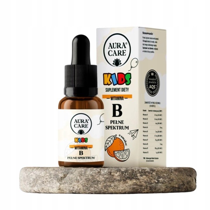 AURA CARE Witamina B dla dzieci Wspomaga układ nerwowy i koncentrację 15 ml