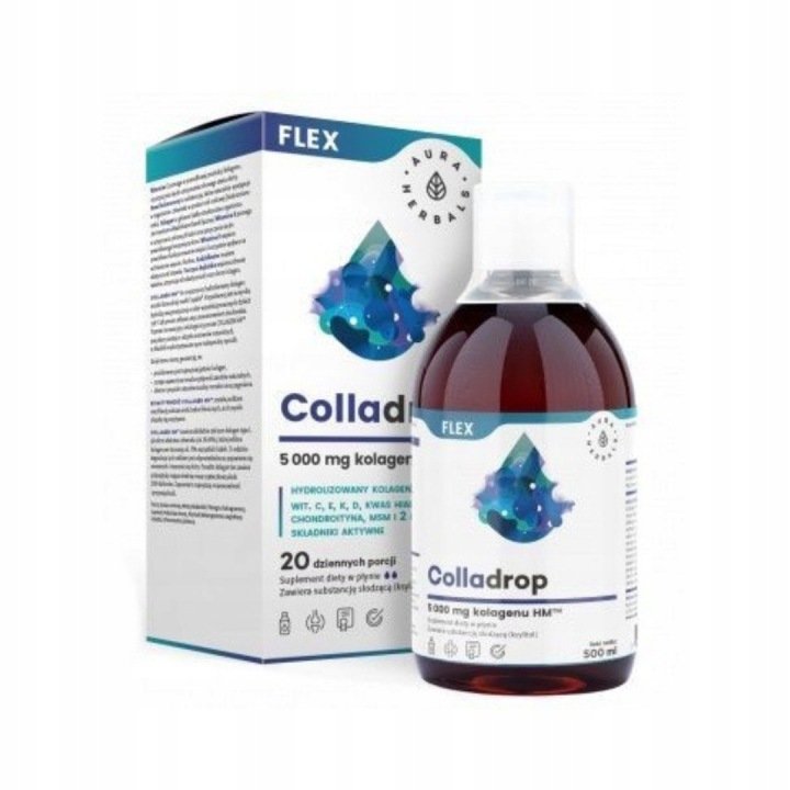 AURA-HERBALS-Colladrop-Flex-kolagen-morski-5000-mg-plyn-500-ml AURA HERBALS Colladrop Flex kolagen morski 5000 mg płyn 500 ml
