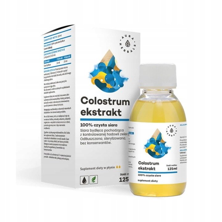 AURA-HERBALS-Colostrum-Ekstrakt-100-czysta-siara-bydleca-plyn-125-ml AURA HERBALS Colostrum Ekstrakt 100% czysta siara bydlęca płyn 125 ml