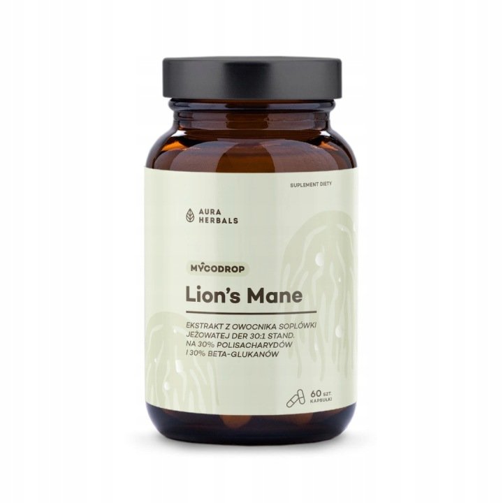 AURA HERBALS Mycodrop Lion's Mane 30:1 30% beta-glukan 60 kapsułek