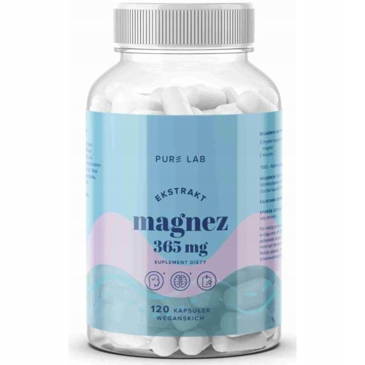 AURA-HERBALS-Pure-Lab-Ekstrakt-Magnez-365-Mg-120-kapsulek AURA HERBALS Pure Lab Ekstrakt Magnez 365 Mg, 120 kapsułek