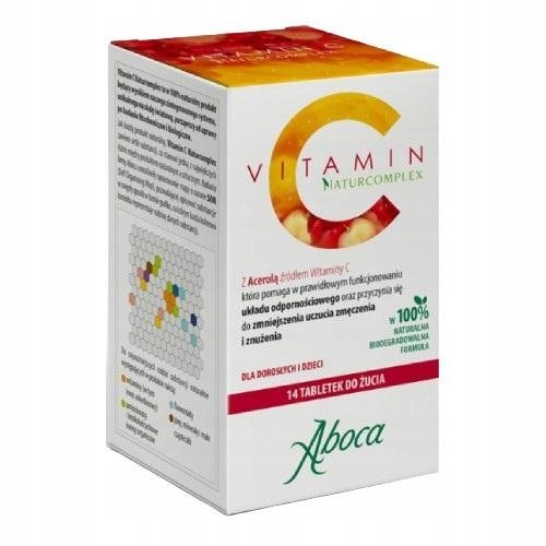 Aboca Vitamin C Naturcomplex, na odporność i zmęczenie 14 tabletek do żucia