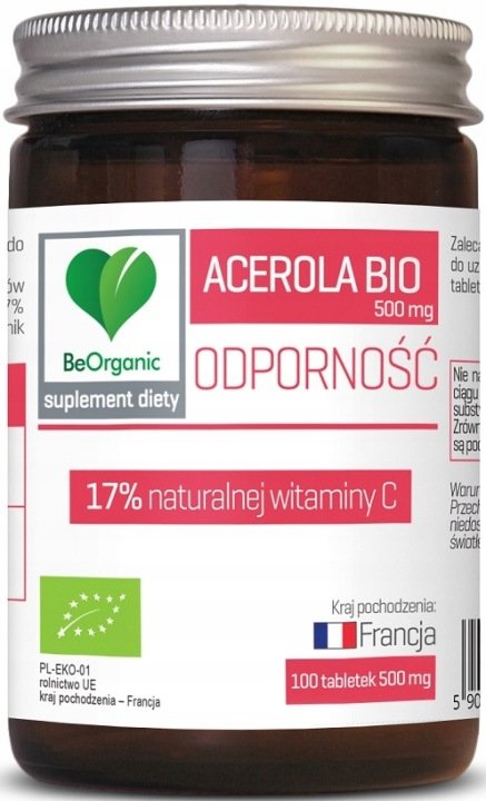 Acerola Bio Naturalna wit C, 500mg x 100 BeOrganic