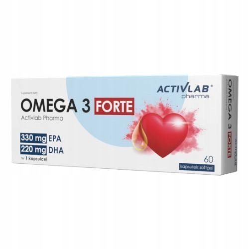 Activlab Pharma Omega 3 Forte, układ krążenia, serce, EPA i DHA 60 kapsułek